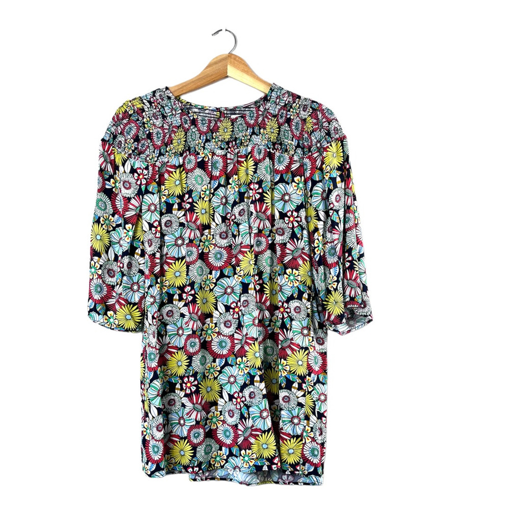 Juniors Floral Crown & Ivy Long Sleeve Blouse 16